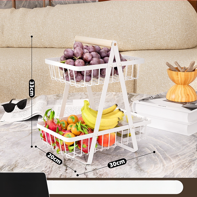 Trys aukštų anglies plieno vaisių ir daržovių laikiklis – modernus minimalistinis virtuvės organizatorius vaisiams, daržovėms ir kitiems (kilmė: Guangdong, išleistas 2024)