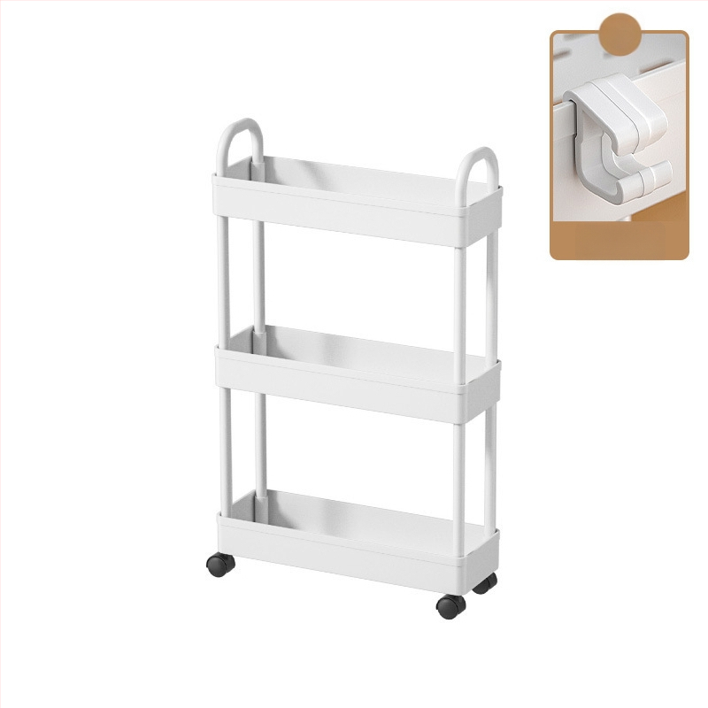 Xiwu Yier J1001 Podlahový stojanový regál na kuchynské skladovanie – pohyblivý, viacúčelový, plastový