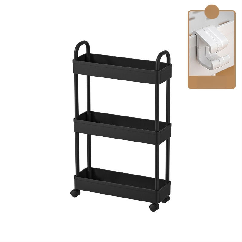 Xiwu Yier J1001 Podlahový stojanový regál na kuchynské skladovanie – pohyblivý, viacúčelový, plastový