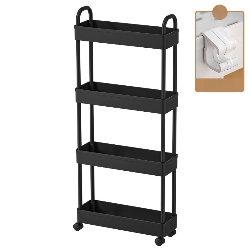 Xiwu Yier J1001 Podlahový stojanový regál na kuchynské skladovanie – pohyblivý, viacúčelový, plastový