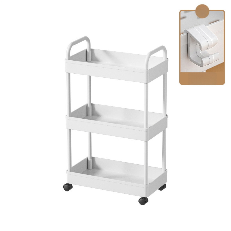 Xiwu Yier J1001 Podlahový stojanový regál na kuchynské skladovanie – pohyblivý, viacúčelový, plastový