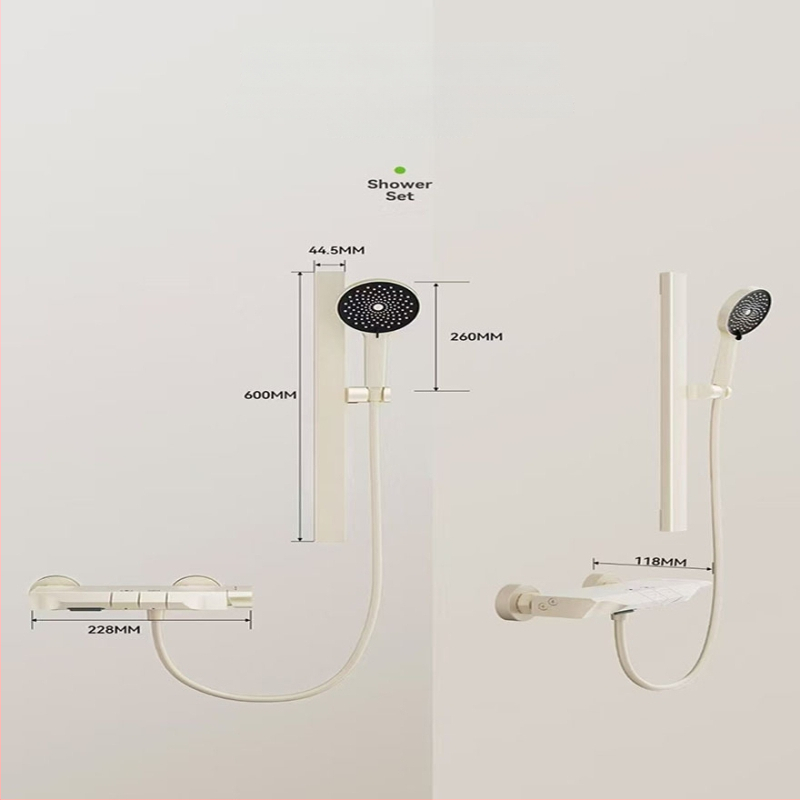 Sprchový set so skrytým inštalovaním, štvorcový dizajn, Space hliník, model 26562; moderný minimalistický štýl, anodizovaný povrch, masážna funkcia a regulácia teploty