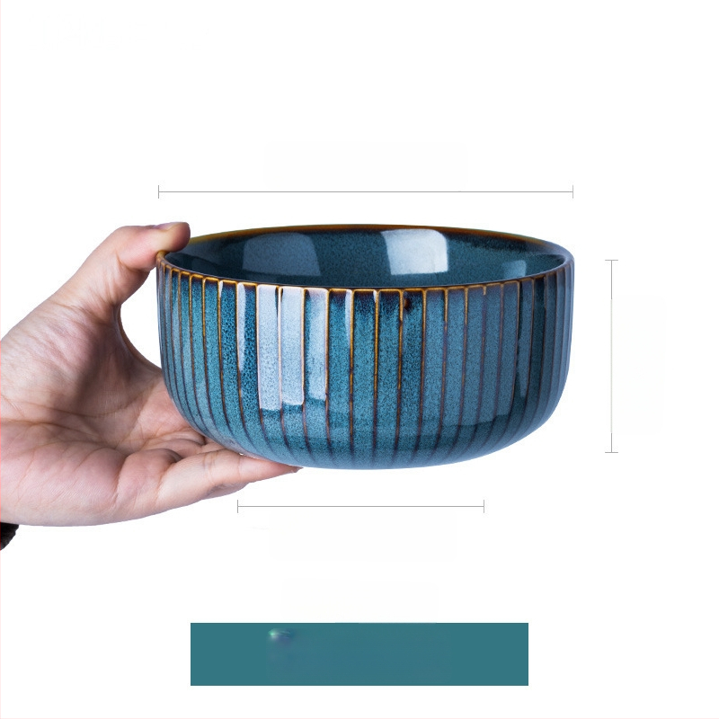 Porcelánový jedálenský servis — okrúhle misy a tanier, vhodný do mikrovlnky, glazúrovaný povrch v peci, svetlý luxus retro štýl