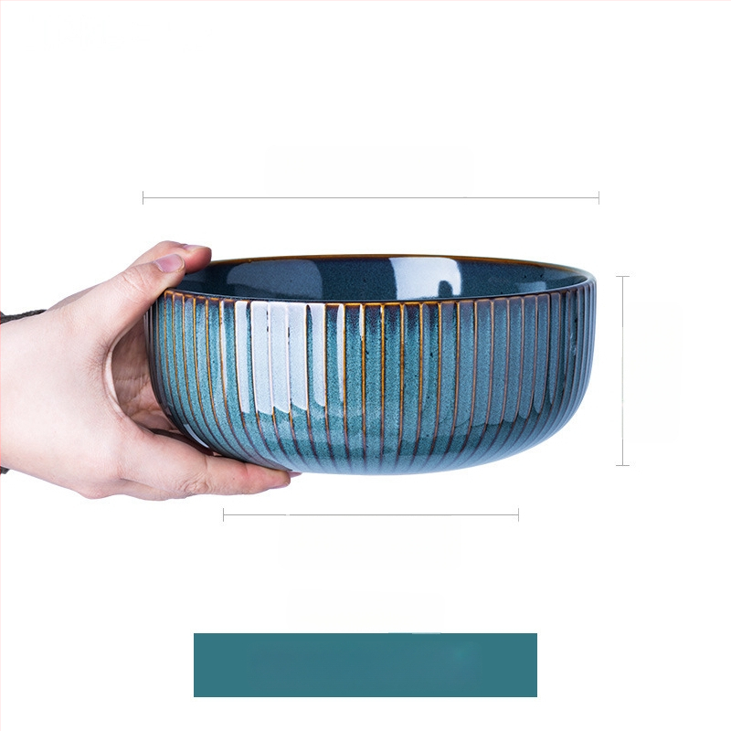 Porcelánový jedálenský servis — okrúhle misy a tanier, vhodný do mikrovlnky, glazúrovaný povrch v peci, svetlý luxus retro štýl