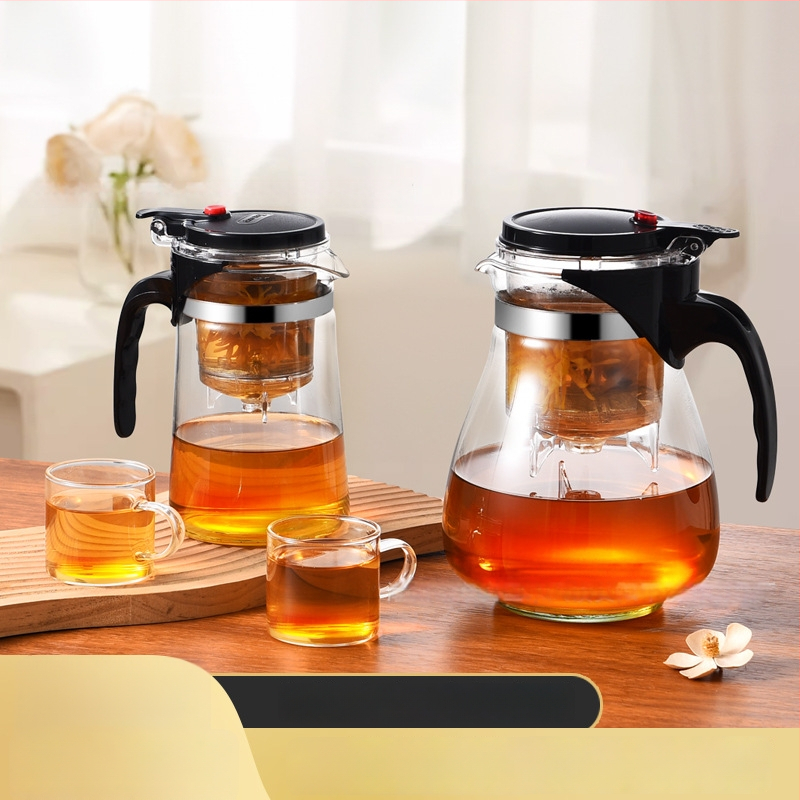Sklenený čajník s integrovaným filtrom – teplovzdorný, moderný minimalistický dizajn