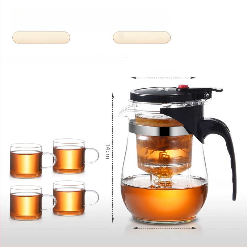 Sklenený čajník s integrovaným filtrom – teplovzdorný, moderný minimalistický dizajn