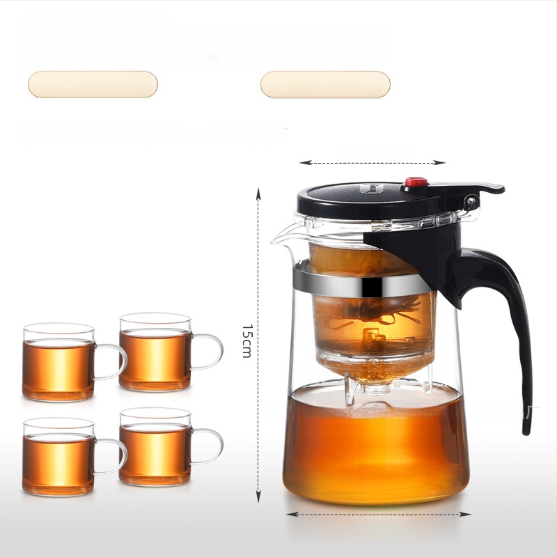 Sklenený čajník s integrovaným filtrom – teplovzdorný, moderný minimalistický dizajn