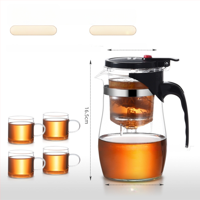 Sklenený čajník s integrovaným filtrom – teplovzdorný, moderný minimalistický dizajn