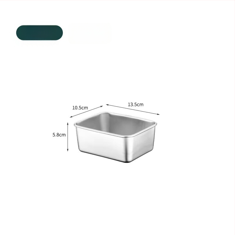 Nerezová oceľová obdĺžniková nádoba do chladničky s viečkom, tesniaca na uskladnenie potravín