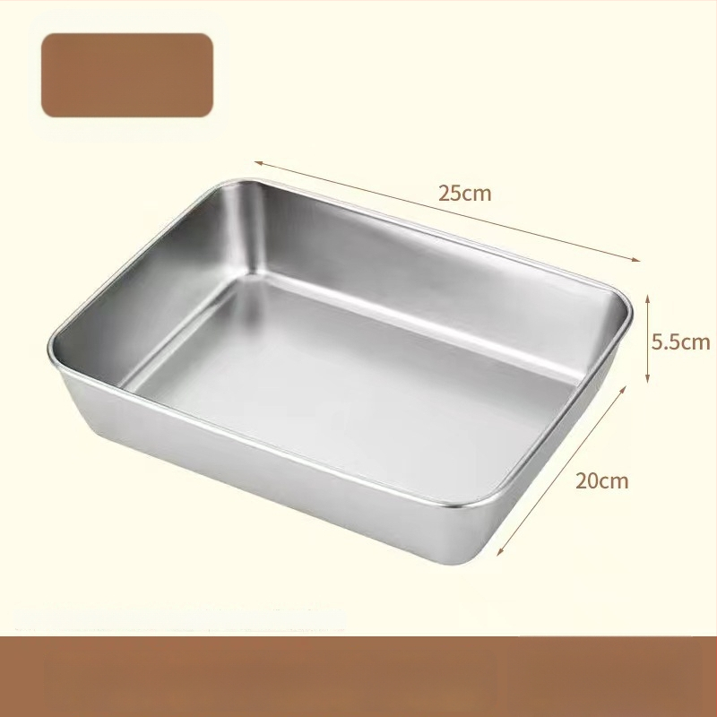 Nerezová oceľová obdĺžniková nádoba do chladničky s viečkom, tesniaca na uskladnenie potravín