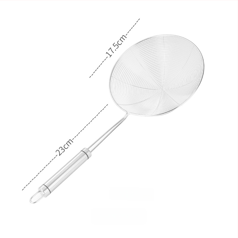 Pengxin 304 nerezová oceľ kuchynský nástroj na filtrovanie a vyprážanie — veľké sitko s olejovou mriežkou a lyžica na rezance