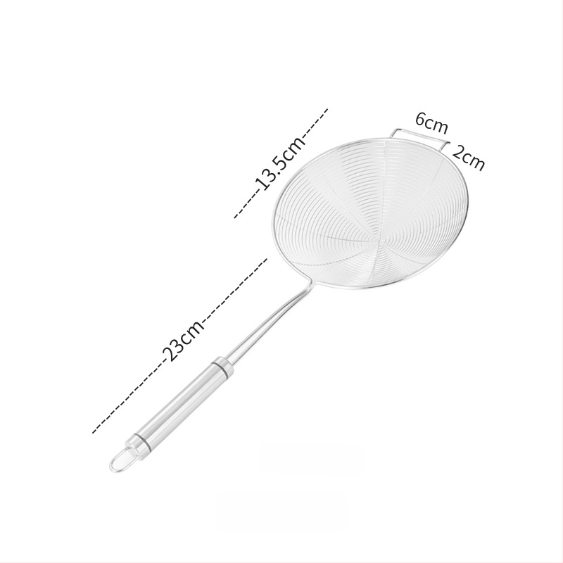 Pengxin 304 nerezová oceľ kuchynský nástroj na filtrovanie a vyprážanie — veľké sitko s olejovou mriežkou a lyžica na rezance