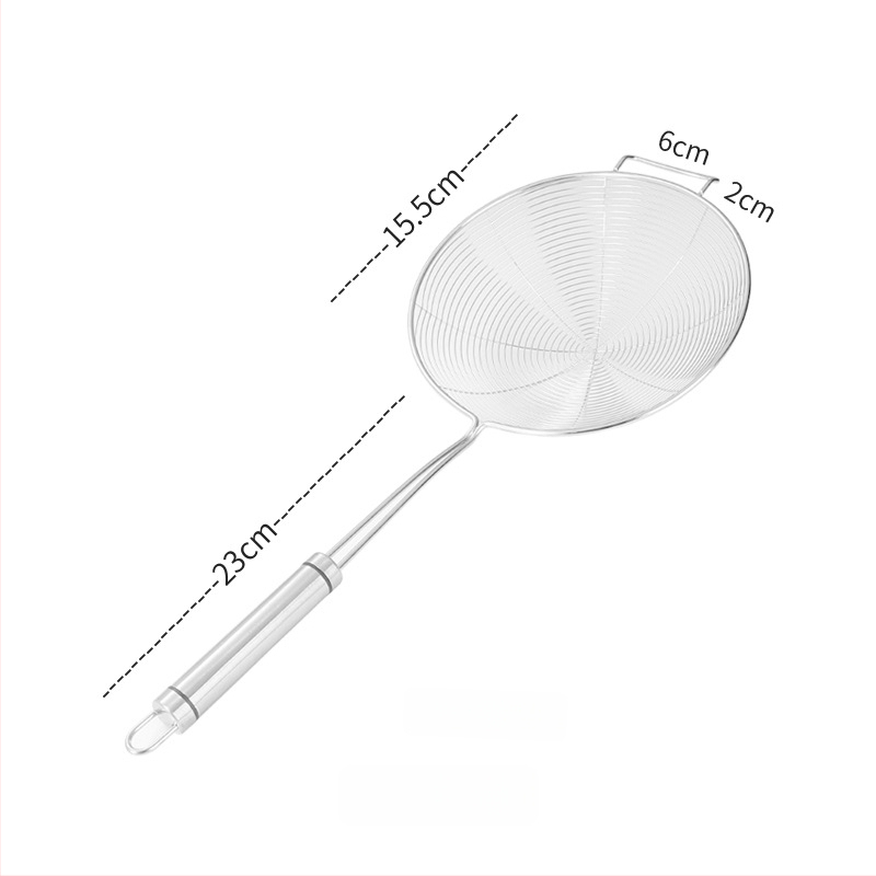 Pengxin 304 nerezová oceľ kuchynský nástroj na filtrovanie a vyprážanie — veľké sitko s olejovou mriežkou a lyžica na rezance