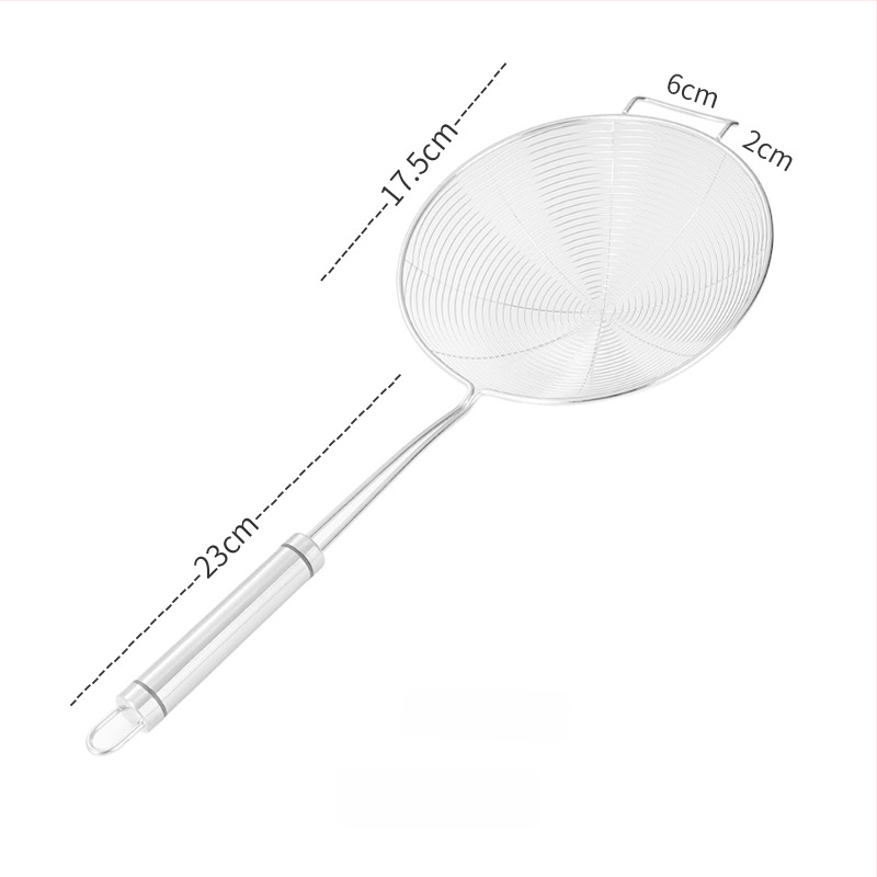 Pengxin 304 nerezová oceľ kuchynský nástroj na filtrovanie a vyprážanie — veľké sitko s olejovou mriežkou a lyžica na rezance