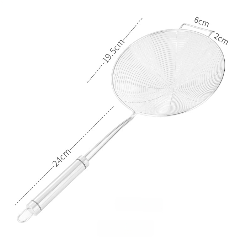 Pengxin 304 nerezová oceľ kuchynský nástroj na filtrovanie a vyprážanie — veľké sitko s olejovou mriežkou a lyžica na rezance