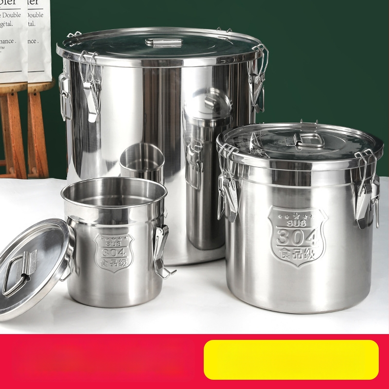 Box na skladovanie ryže z 304 nerezovej ocele so vlhkosťou odolným uzáverom a západkou, objem 10 l alebo viac