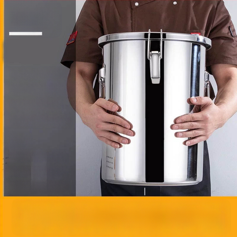 Box na skladovanie ryže z 304 nerezovej ocele so vlhkosťou odolným uzáverom a západkou, objem 10 l alebo viac