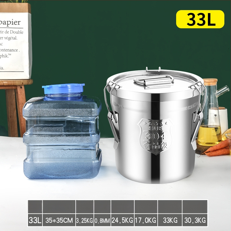 Box na skladovanie ryže z 304 nerezovej ocele so vlhkosťou odolným uzáverom a západkou, objem 10 l alebo viac