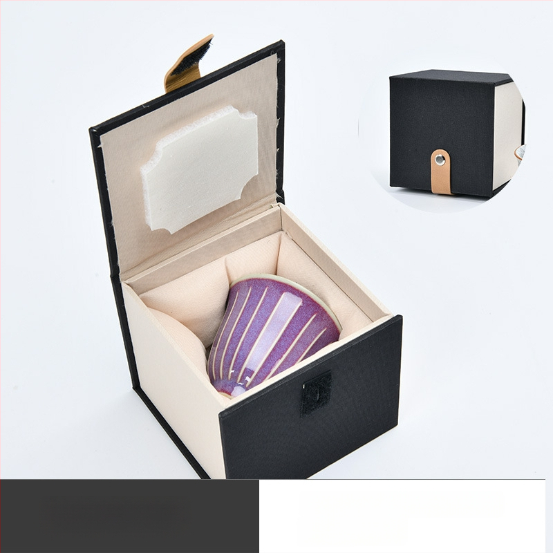 Set čajnih šalice od porculana Dehua, novi kineski stil, monohromna glazura, poklon kutija