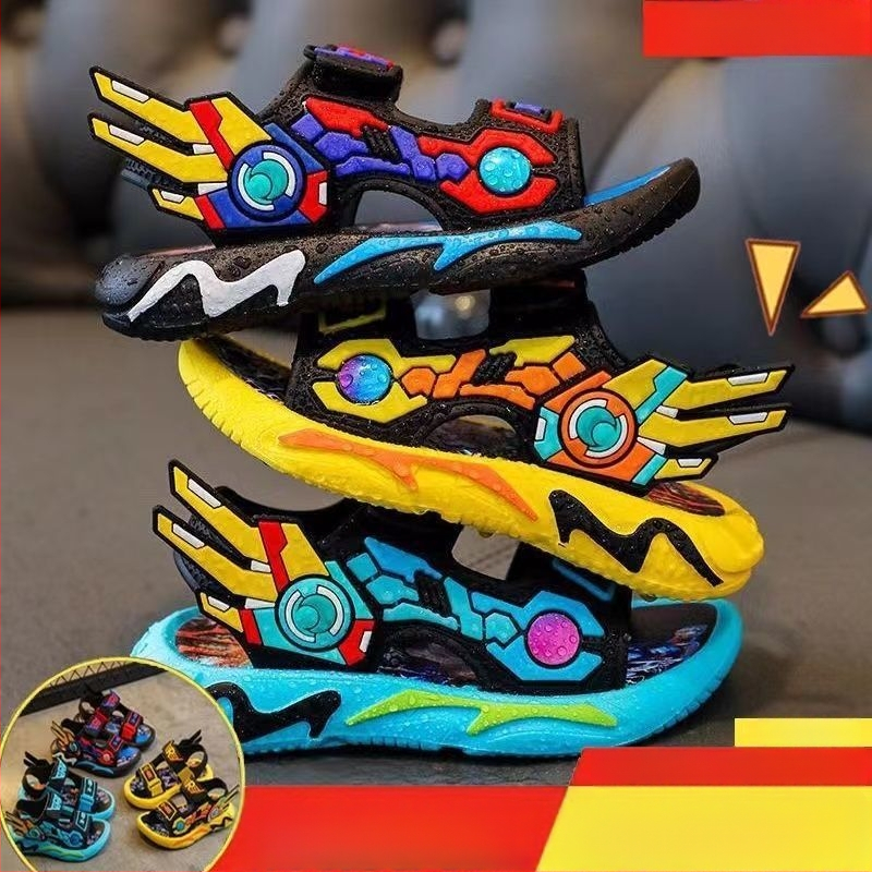 Feiya Vaikų berniukų sandalai, Vasara 2023, viršus iš sintetinės odos, padas PVC, neslysta, amžius 4–6 metai