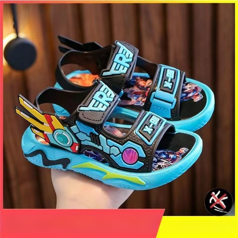 Feiya Vaikų berniukų sandalai, Vasara 2023, viršus iš sintetinės odos, padas PVC, neslysta, amžius 4–6 metai