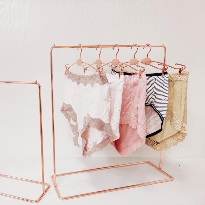Stolný stojan na spodné prádlo s kovovým vešiakom na podprsenky