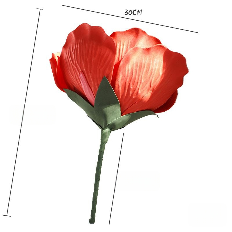 Hlava ruže zo saténového kvetu na dekoráciu – flokovaný povrch, Daisy odroda, na svadby a výklady