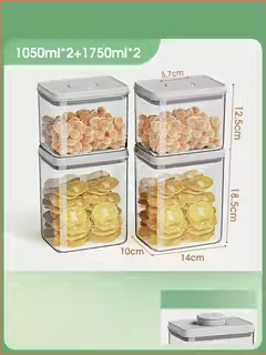 Uzavretá skladovacia nádoba, štvorcový plastový box, objem pod 300 ml, kórejský štýl