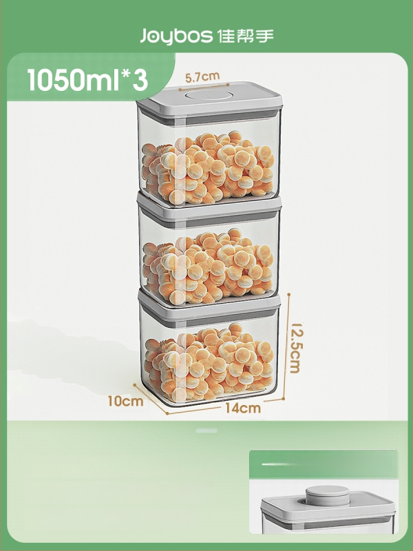 Uzavretá skladovacia nádoba, štvorcový plastový box, objem pod 300 ml, kórejský štýl