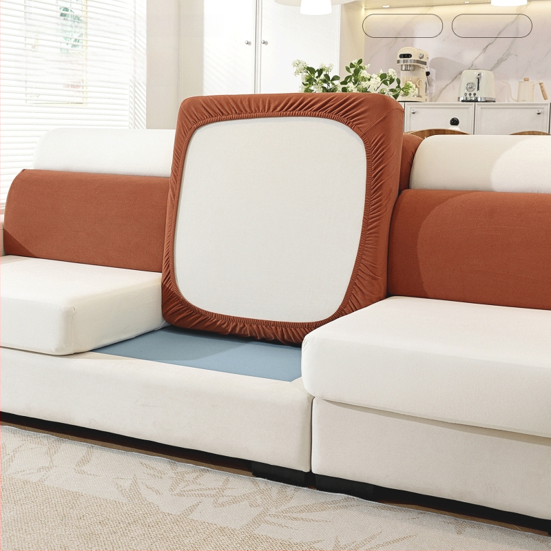 Obal na vankúš sedačky, polyester, protišmykový, univerzálny pre štyri obdobia, kompatibilný s modulárnou pohovkou, jednofarebný vzor, štýl svieži