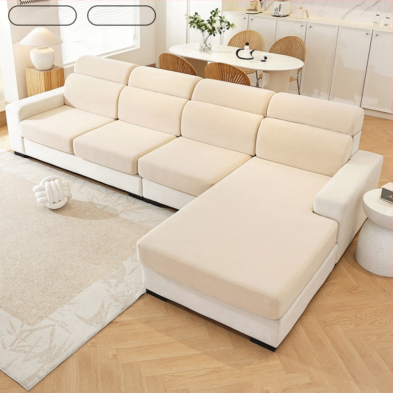 Obal na vankúš sedačky, polyester, protišmykový, univerzálny pre štyri obdobia, kompatibilný s modulárnou pohovkou, jednofarebný vzor, štýl svieži