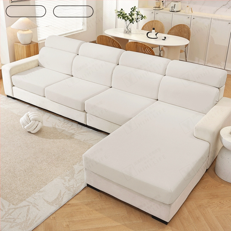 Obal na vankúš sedačky, polyester, protišmykový, univerzálny pre štyri obdobia, kompatibilný s modulárnou pohovkou, jednofarebný vzor, štýl svieži