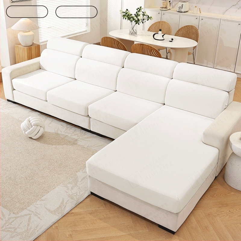 Obal na vankúš sedačky, polyester, protišmykový, univerzálny pre štyri obdobia, kompatibilný s modulárnou pohovkou, jednofarebný vzor, štýl svieži