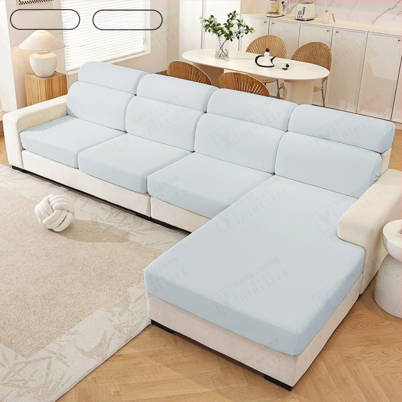 Obal na vankúš sedačky, polyester, protišmykový, univerzálny pre štyri obdobia, kompatibilný s modulárnou pohovkou, jednofarebný vzor, štýl svieži