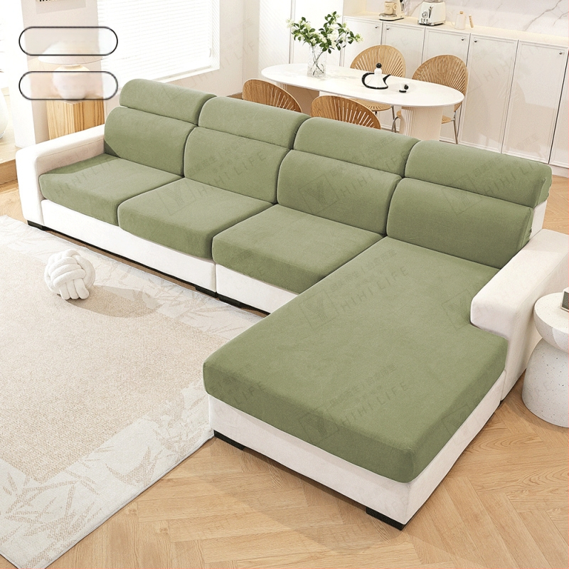 Obal na vankúš sedačky, polyester, protišmykový, univerzálny pre štyri obdobia, kompatibilný s modulárnou pohovkou, jednofarebný vzor, štýl svieži