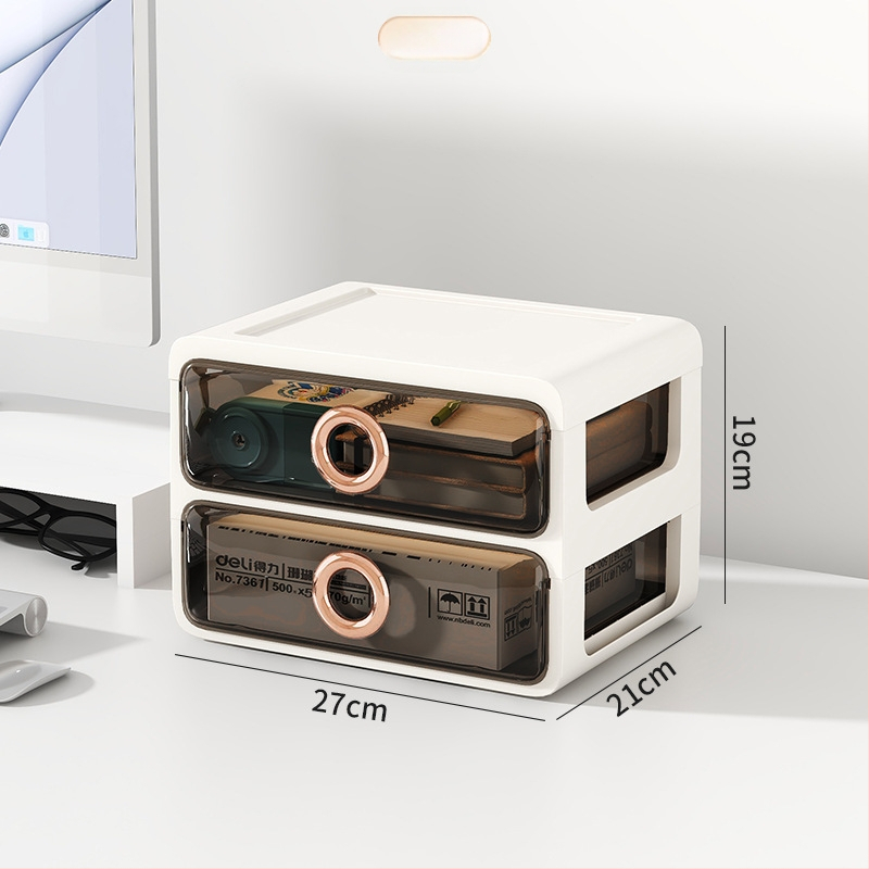 Kozmetický úložný box s priehľadnými šuplíkmi – plastový stolný organizér na make-up a starostlivosť o pleť, Yunshina, Jieyang, 2023