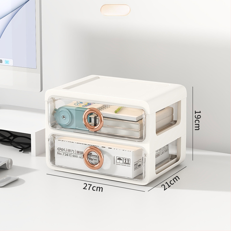 Kozmetický úložný box s priehľadnými šuplíkmi – plastový stolný organizér na make-up a starostlivosť o pleť, Yunshina, Jieyang, 2023