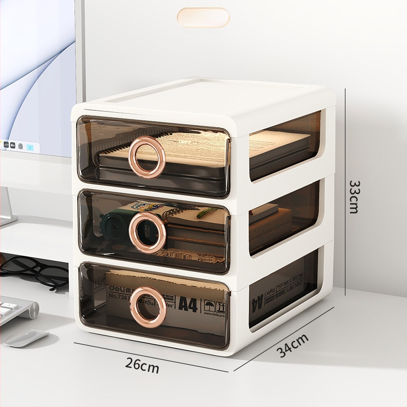 Kozmetický úložný box s priehľadnými šuplíkmi – plastový stolný organizér na make-up a starostlivosť o pleť, Yunshina, Jieyang, 2023