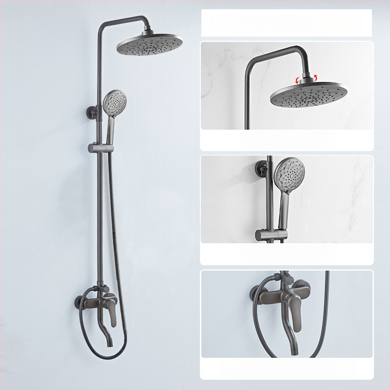 Set sprchovej hlavice s horným prúdom, mosadz, ovládanie teploty s digitálnym displejom, konštantná teplota, nástenná montáž