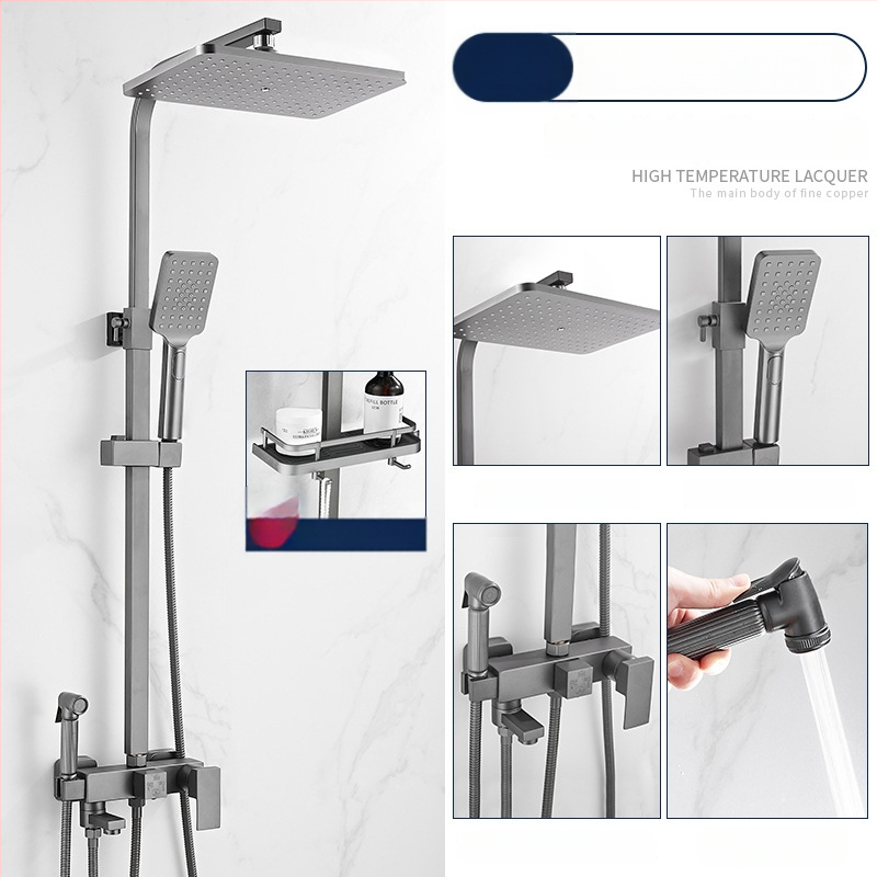 Set sprchovej hlavice s horným prúdom, mosadz, ovládanie teploty s digitálnym displejom, konštantná teplota, nástenná montáž