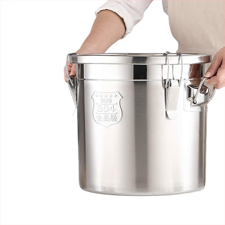 Kontajner na skladovanie ryže so zámkom proti hmyzu a vlhkosti, 304 nerezová oceľ, potravinárska kvalita