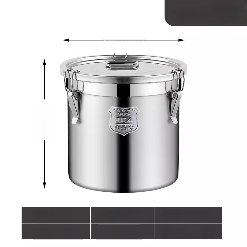 Kontajner na skladovanie ryže so zámkom proti hmyzu a vlhkosti, 304 nerezová oceľ, potravinárska kvalita