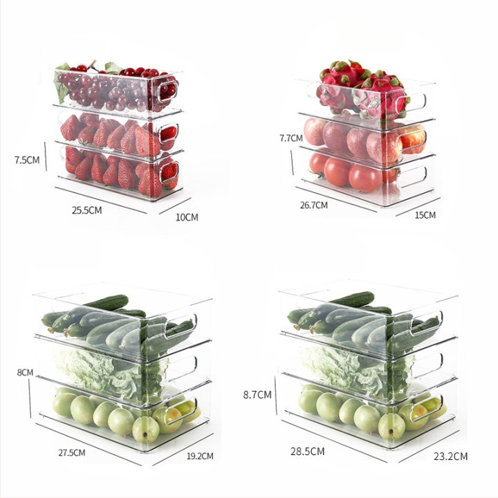 Box na skladovanie v chladničke pre ovocie a zeleninu, potravinársky plast, jednoduchý štýl, kuchynský organizér