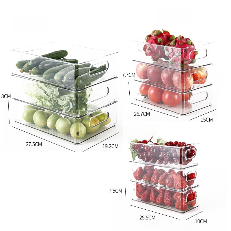 Box na skladovanie v chladničke pre ovocie a zeleninu, potravinársky plast, jednoduchý štýl, kuchynský organizér