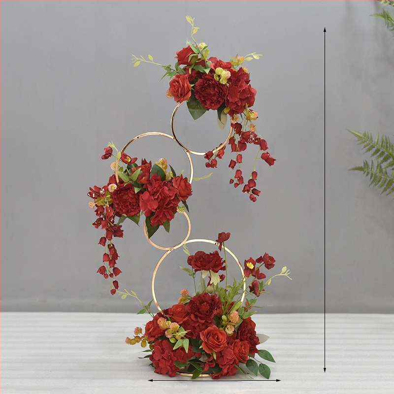 Donut tvarovaný ozdobný kovový kvetinový doplnok so hodvábnymi margarétami