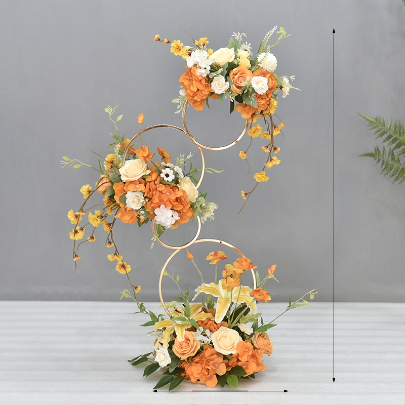 Donut tvarovaný ozdobný kovový kvetinový doplnok so hodvábnymi margarétami