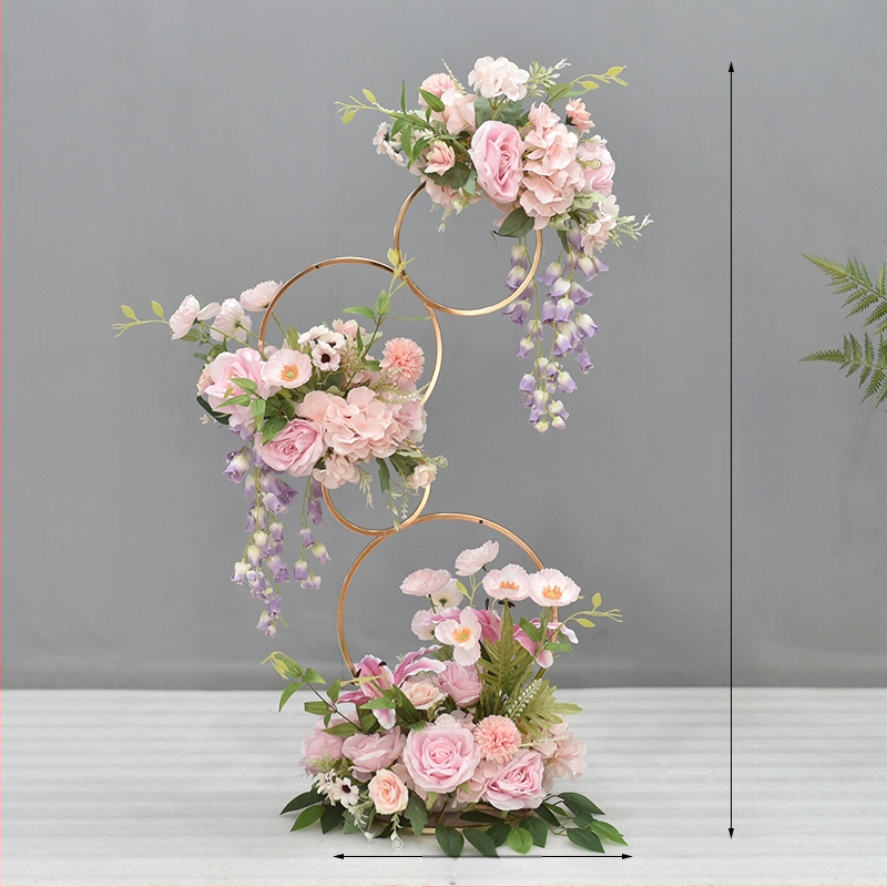 Donut tvarovaný ozdobný kovový kvetinový doplnok so hodvábnymi margarétami