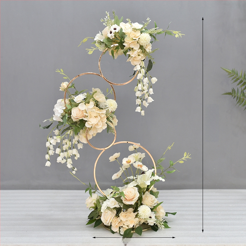 Donut tvarovaný ozdobný kovový kvetinový doplnok so hodvábnymi margarétami