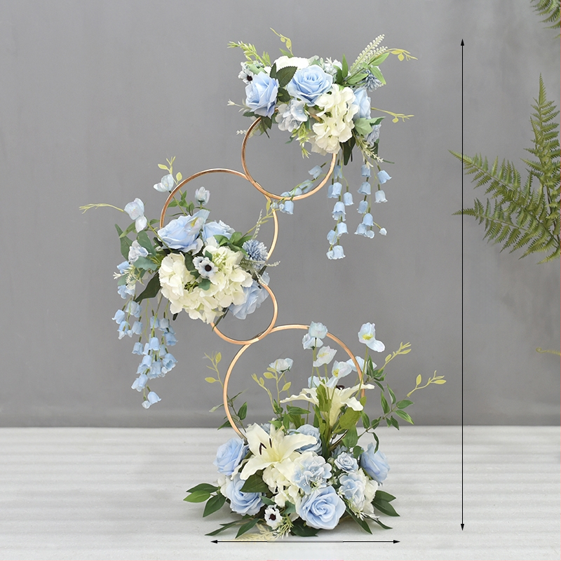 Donut tvarovaný ozdobný kovový kvetinový doplnok so hodvábnymi margarétami