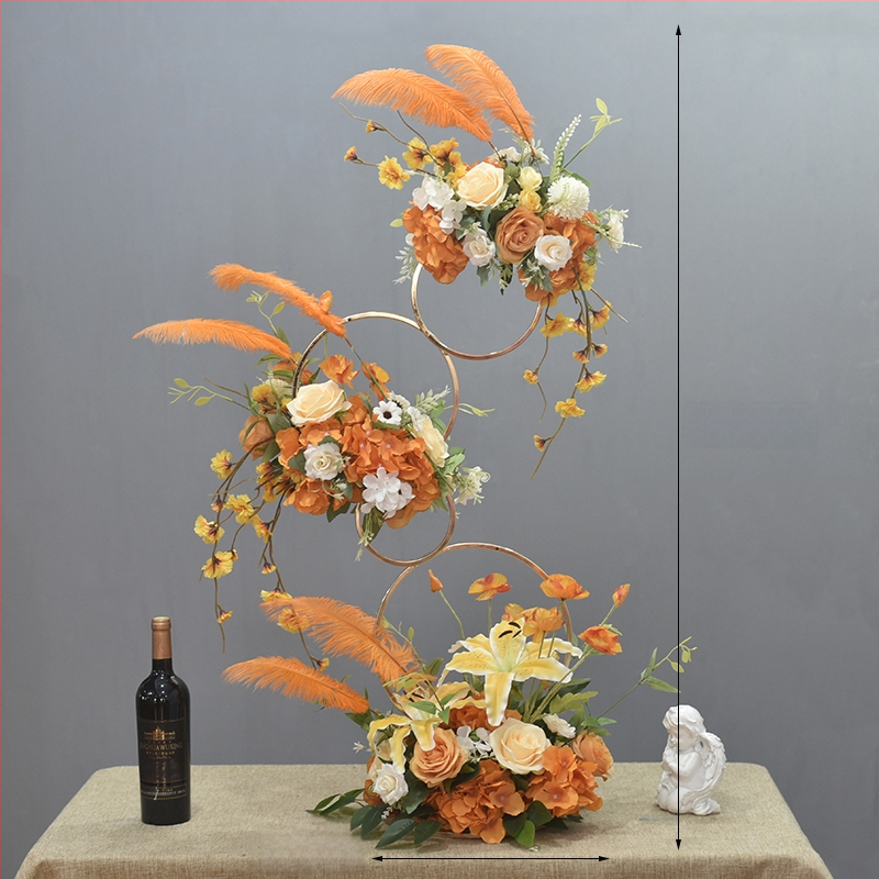 Donut tvarovaný ozdobný kovový kvetinový doplnok so hodvábnymi margarétami